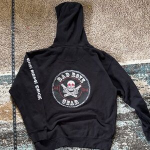 Bad Boy Men’s XL Heavyweight Black Cotton Graphic Drawstring Hoodie